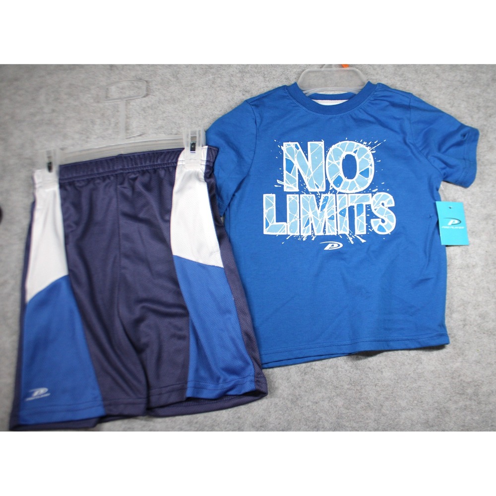 Boys Pro player No limits 2 pc shorts and t-shirt outfit blue gray size 4